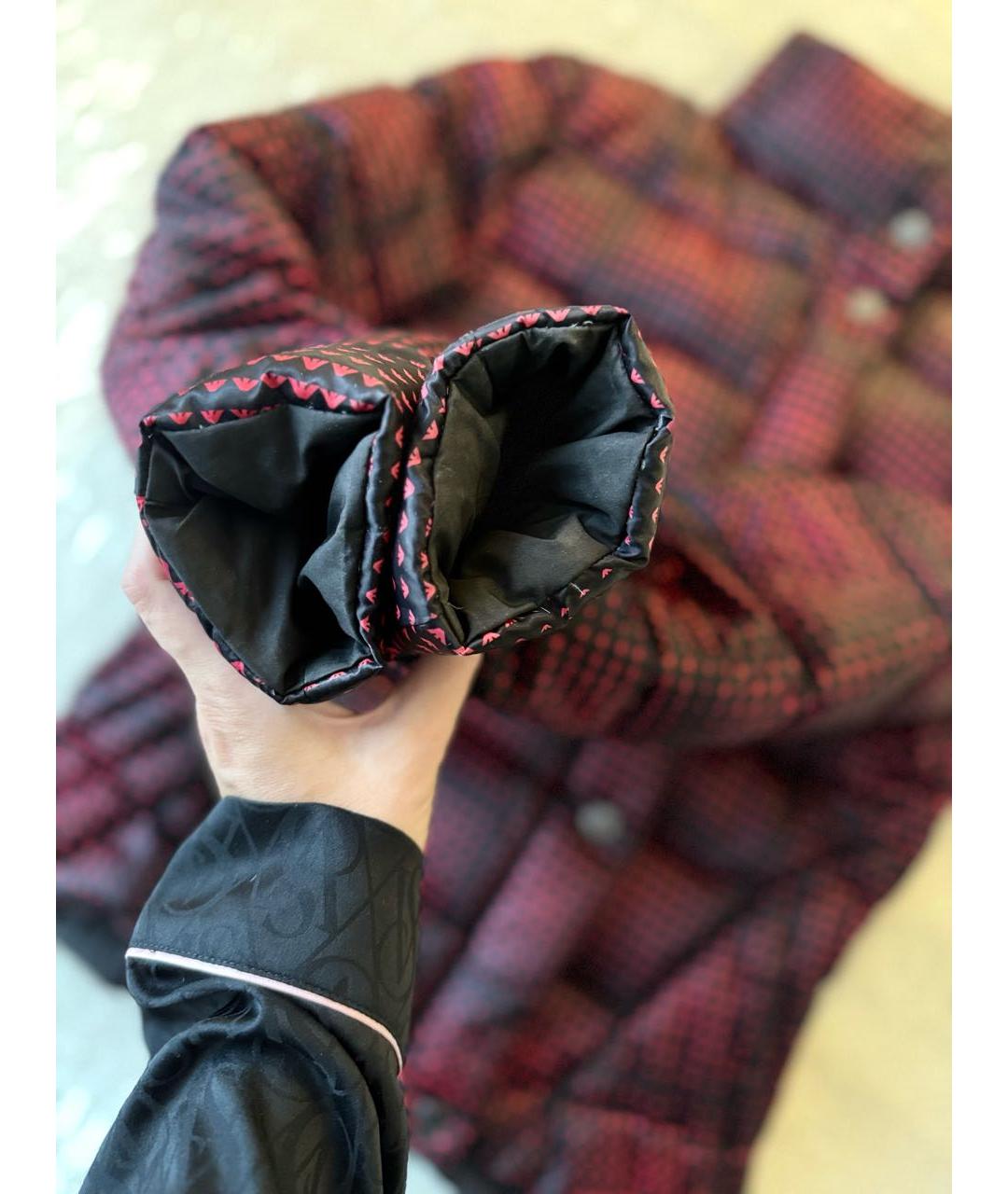 ARMANI JEANS Черный полиэстеровый пуховик, фото 6