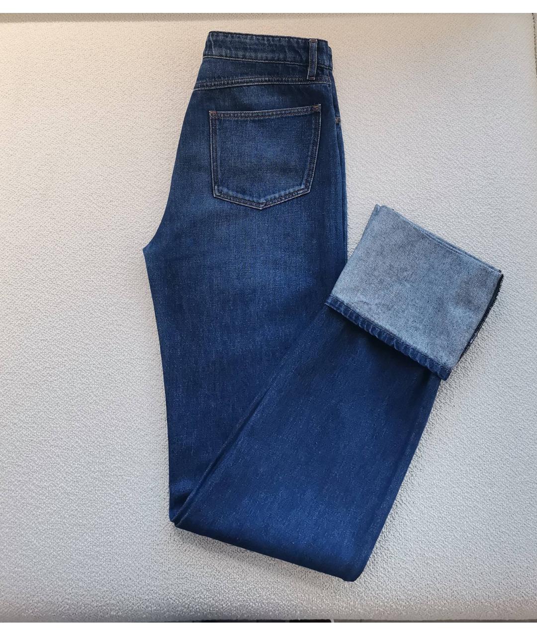 SPORTMAX Темно-синие хлопковые прямые джинсы, фото 3