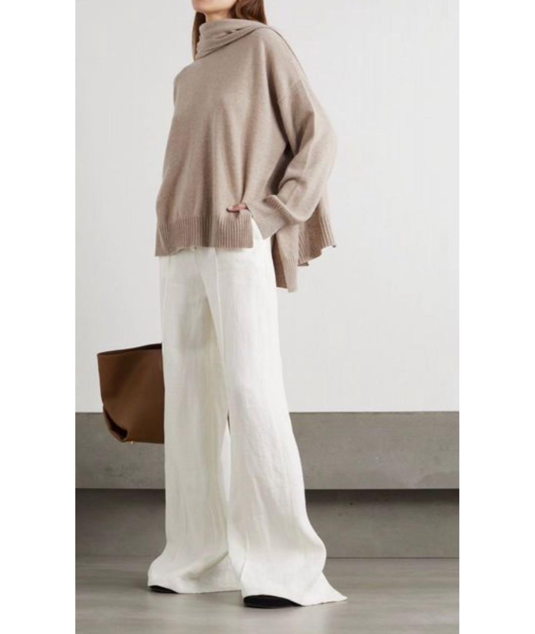 LOULOU STUDIO Бежевый кашемировый джемпер / свитер, фото 4