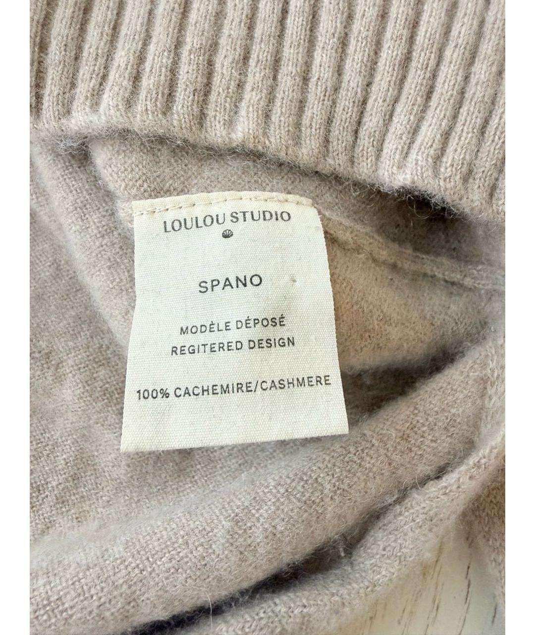 LOULOU STUDIO Бежевый кашемировый джемпер / свитер, фото 7