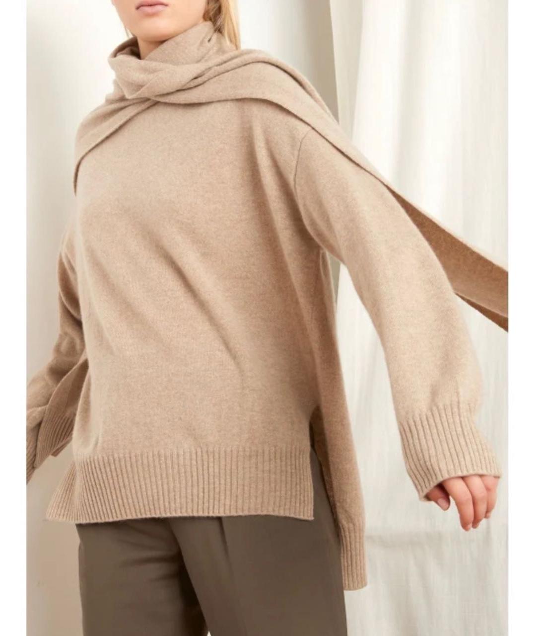 LOULOU STUDIO Бежевый кашемировый джемпер / свитер, фото 6