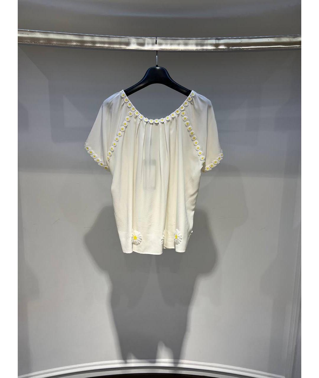 DOLCE&GABBANA Белая шелковая блузы, фото 2