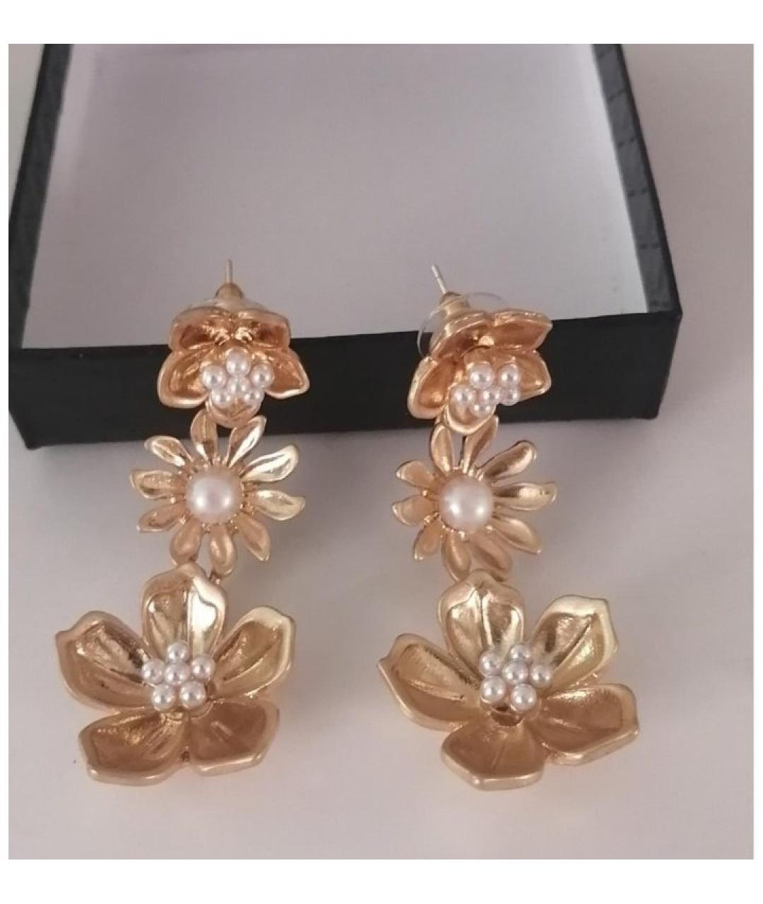 OSCAR DE LA RENTA Золотые позолоченные серьги, фото 6