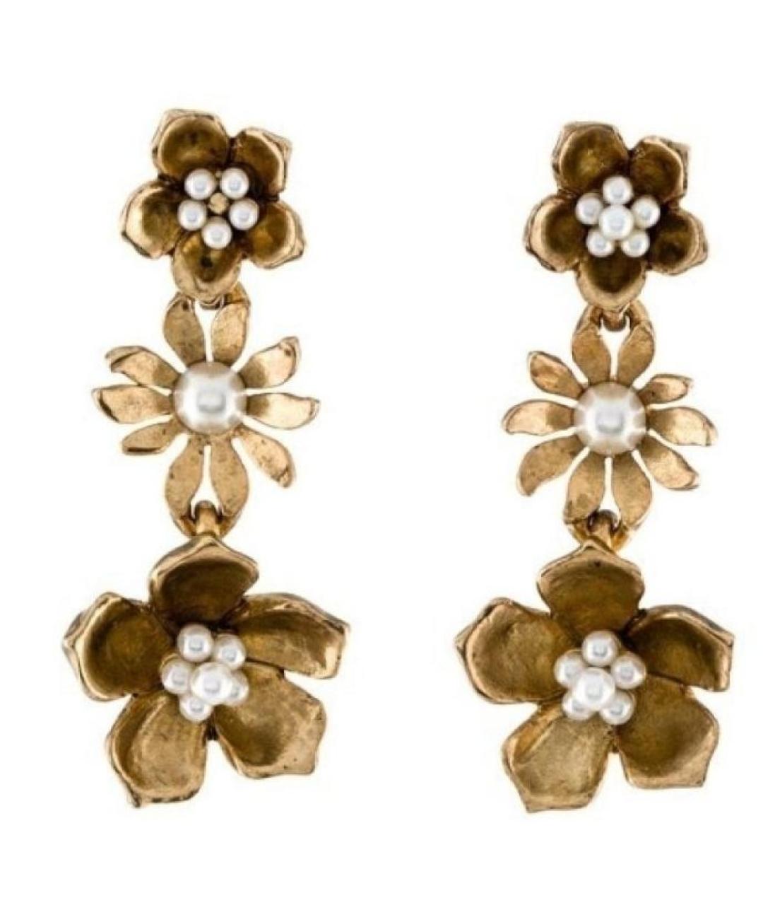 OSCAR DE LA RENTA Золотые позолоченные серьги, фото 1