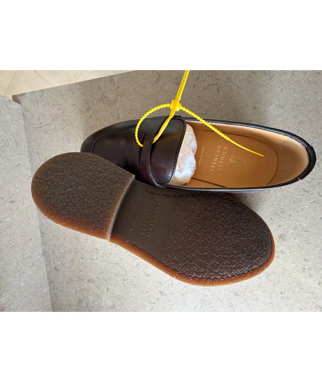 BRUNELLO CUCINELLI Коричневые кожаные туфли, фото 5