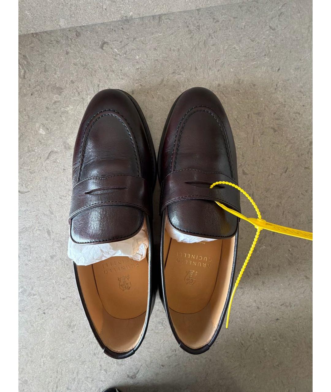 BRUNELLO CUCINELLI Коричневые кожаные туфли, фото 3