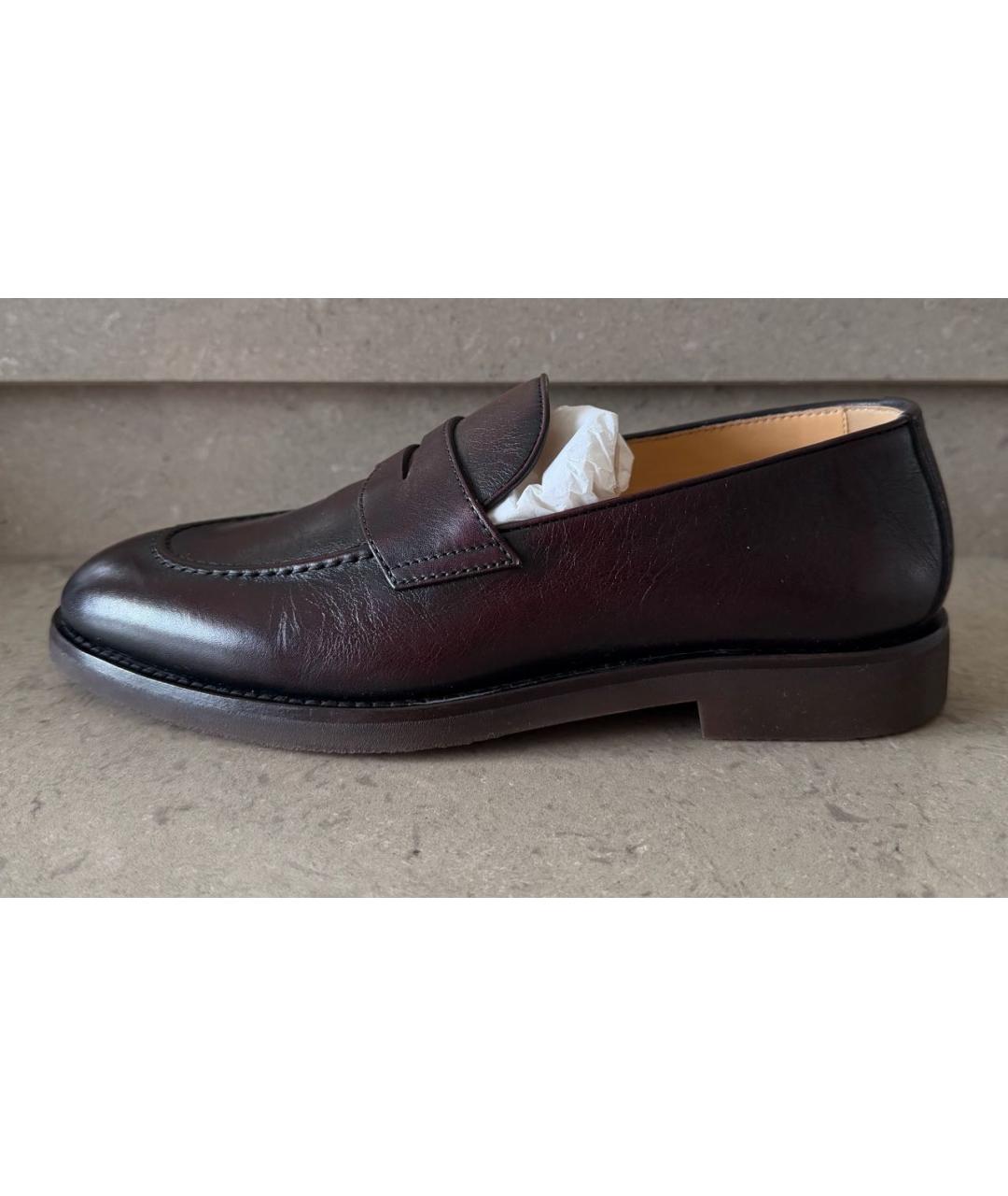 BRUNELLO CUCINELLI Коричневые кожаные туфли, фото 6