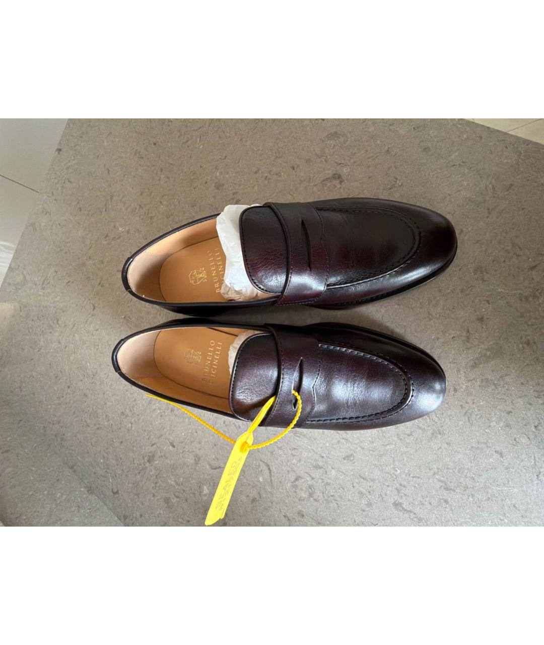 BRUNELLO CUCINELLI Коричневые кожаные туфли, фото 2