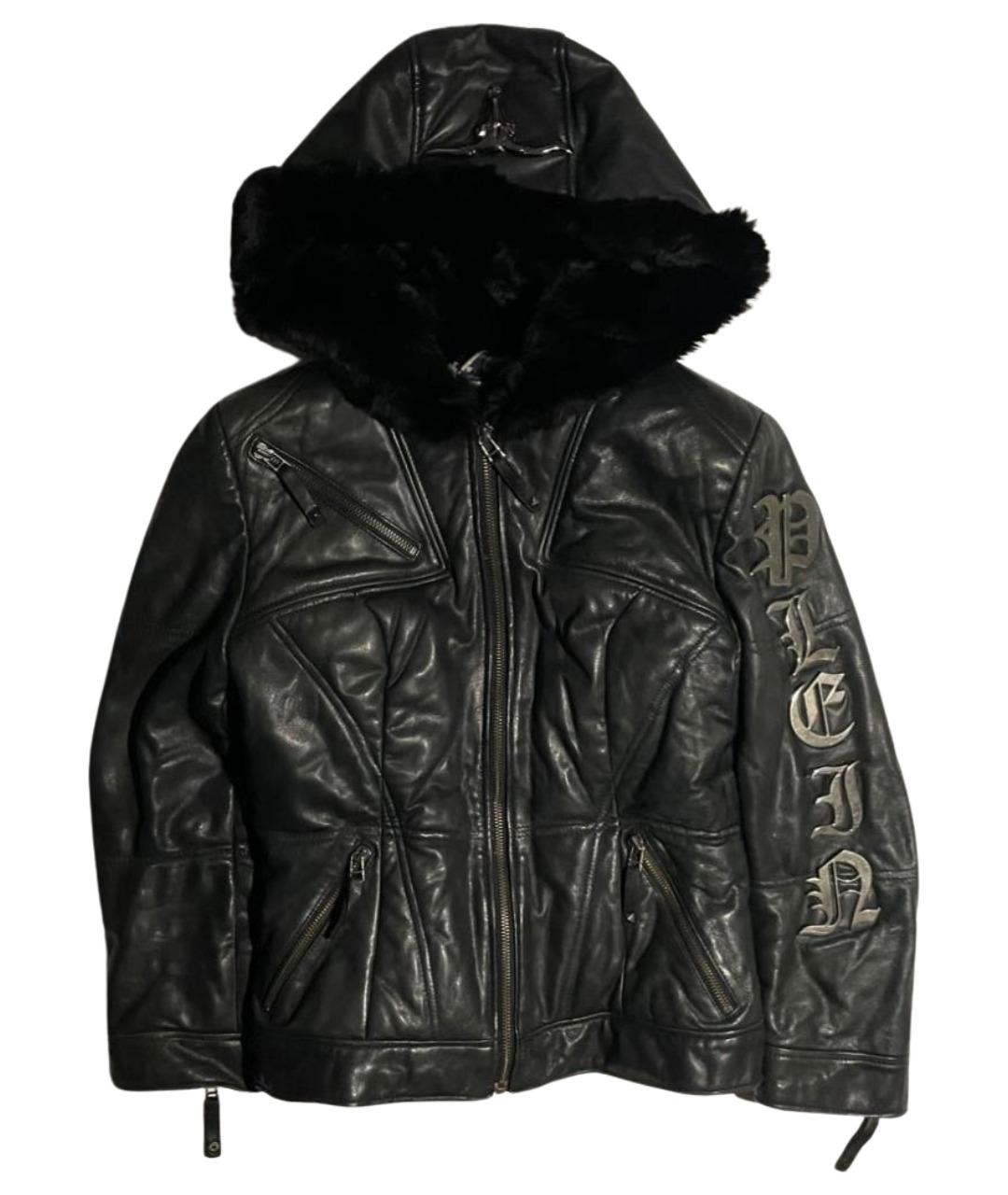 PHILIPP PLEIN Черная кожаная куртка, фото 1