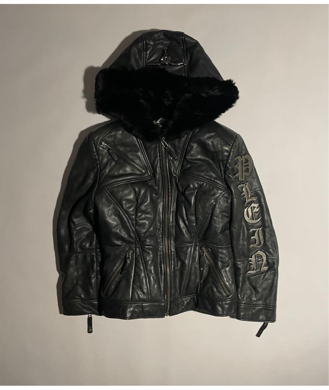 PHILIPP PLEIN Черная кожаная куртка, фото 8