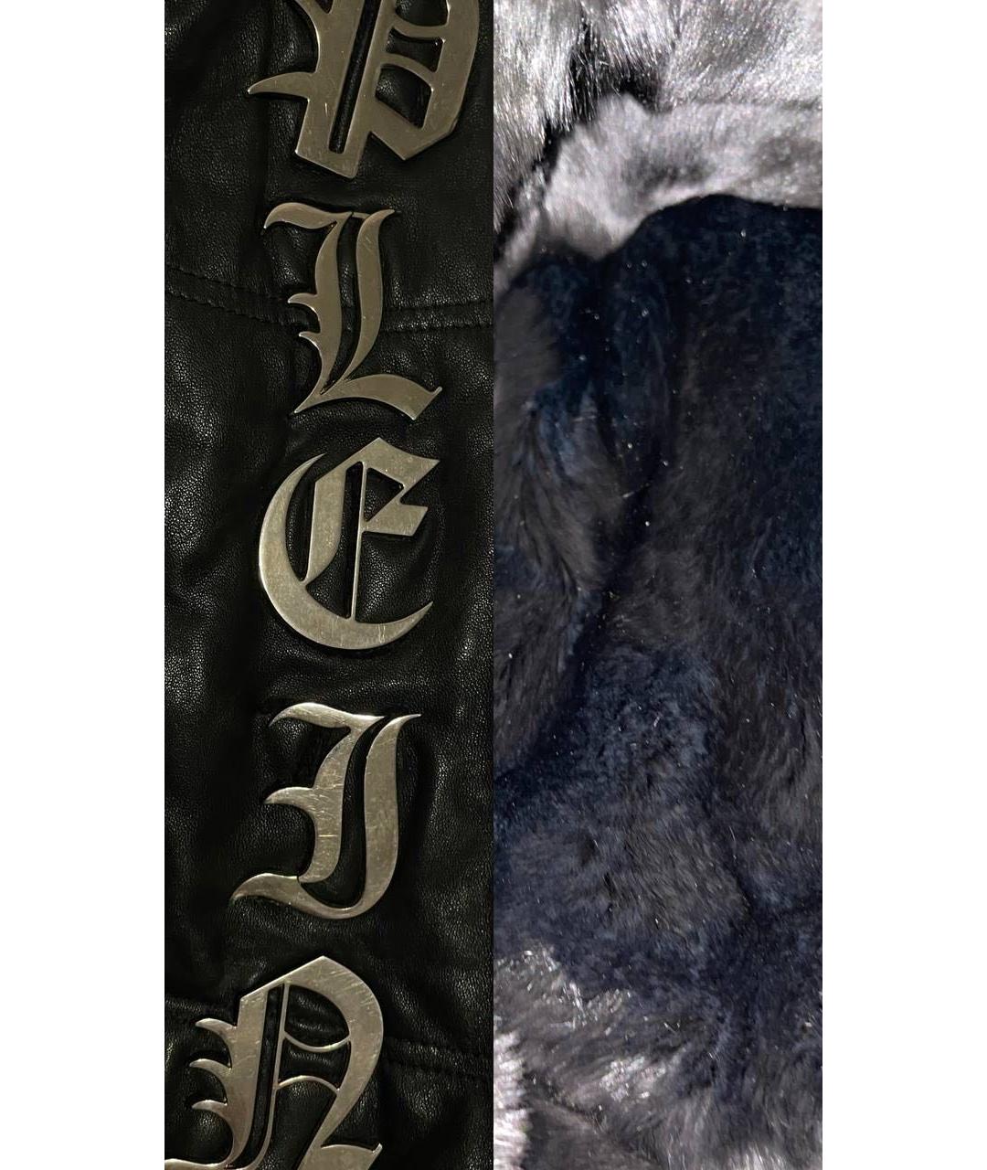 PHILIPP PLEIN Черная кожаная куртка, фото 5