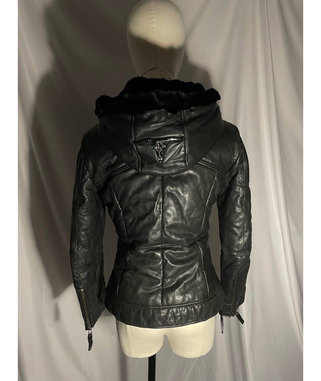 PHILIPP PLEIN Черная кожаная куртка, фото 7