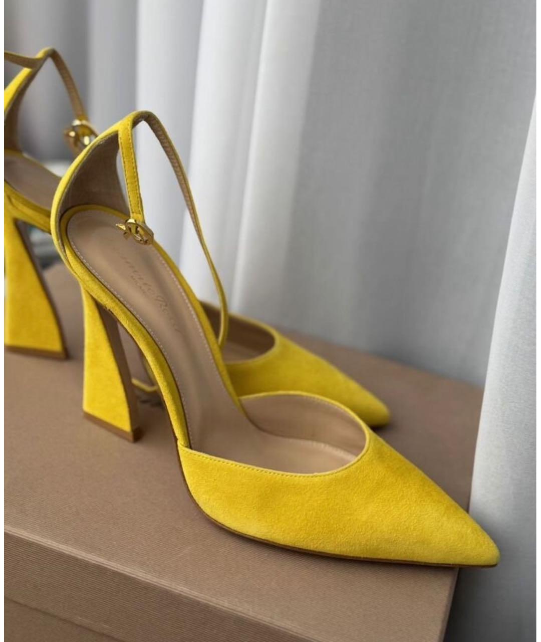 GIANVITO ROSSI Желтые замшевые туфли, фото 9