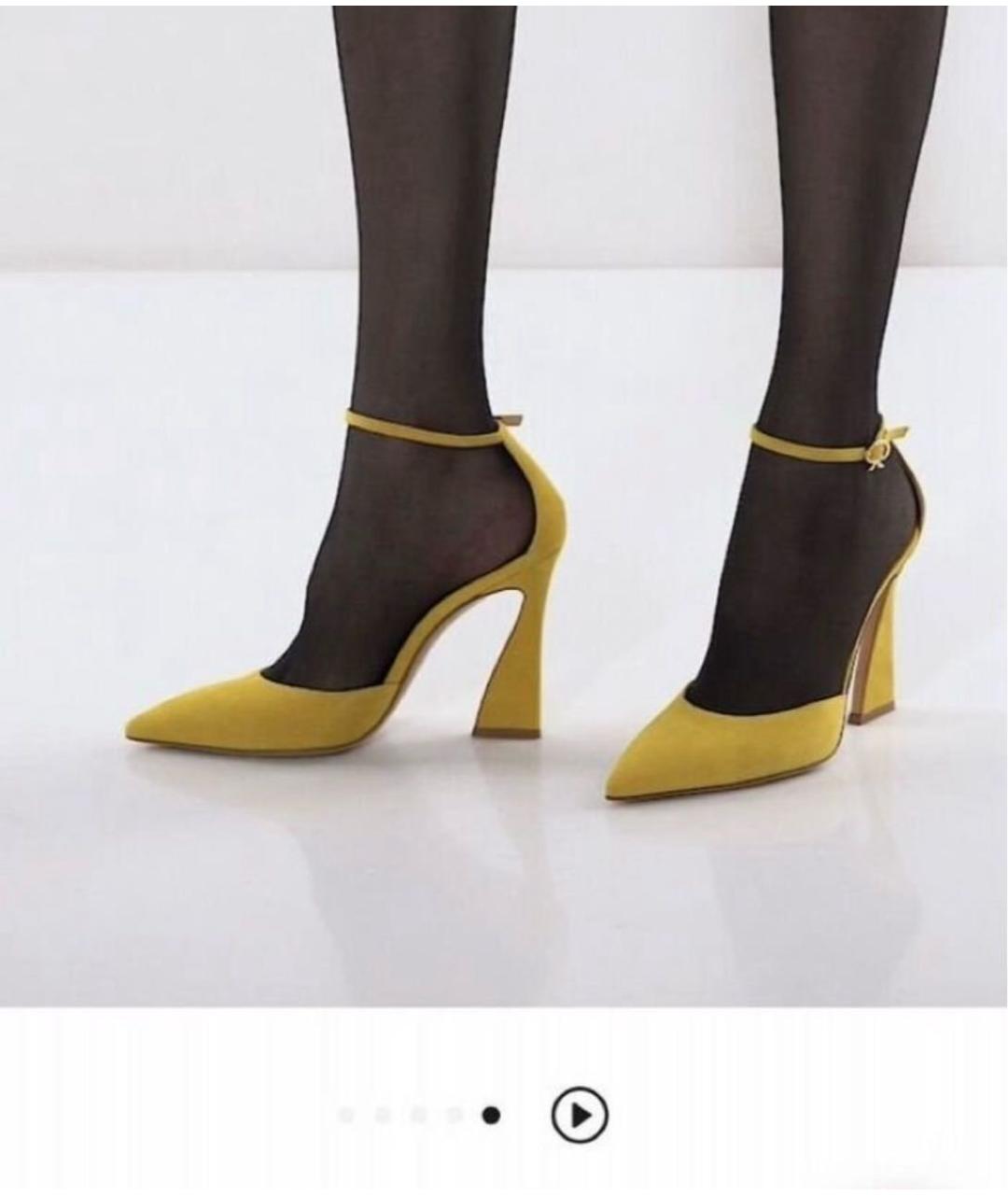 GIANVITO ROSSI Желтые замшевые туфли, фото 8