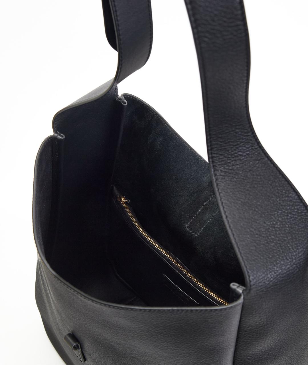 SAINT LAURENT Черная кожаная сумка с короткими ручками, фото 7