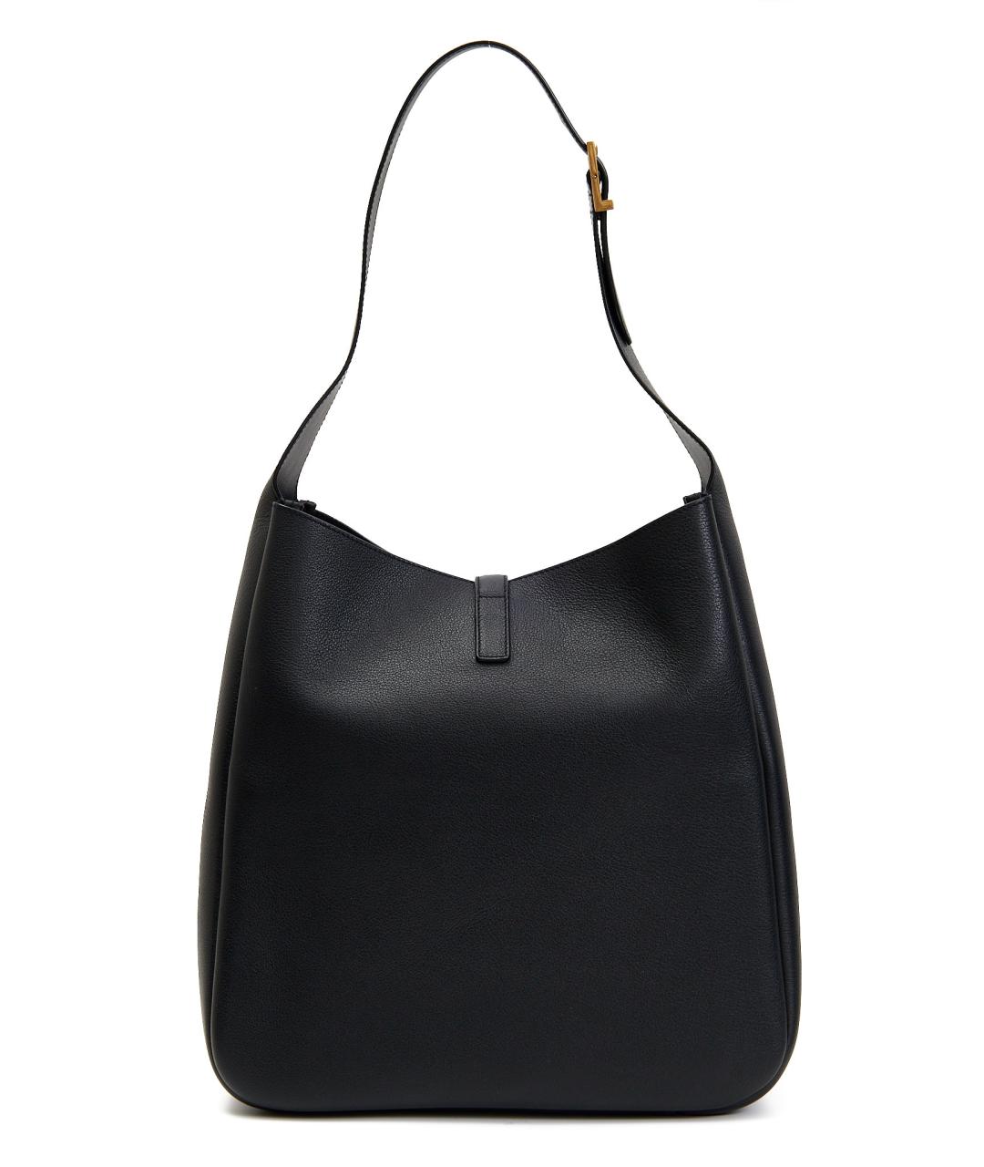 SAINT LAURENT Черная кожаная сумка с короткими ручками, фото 3