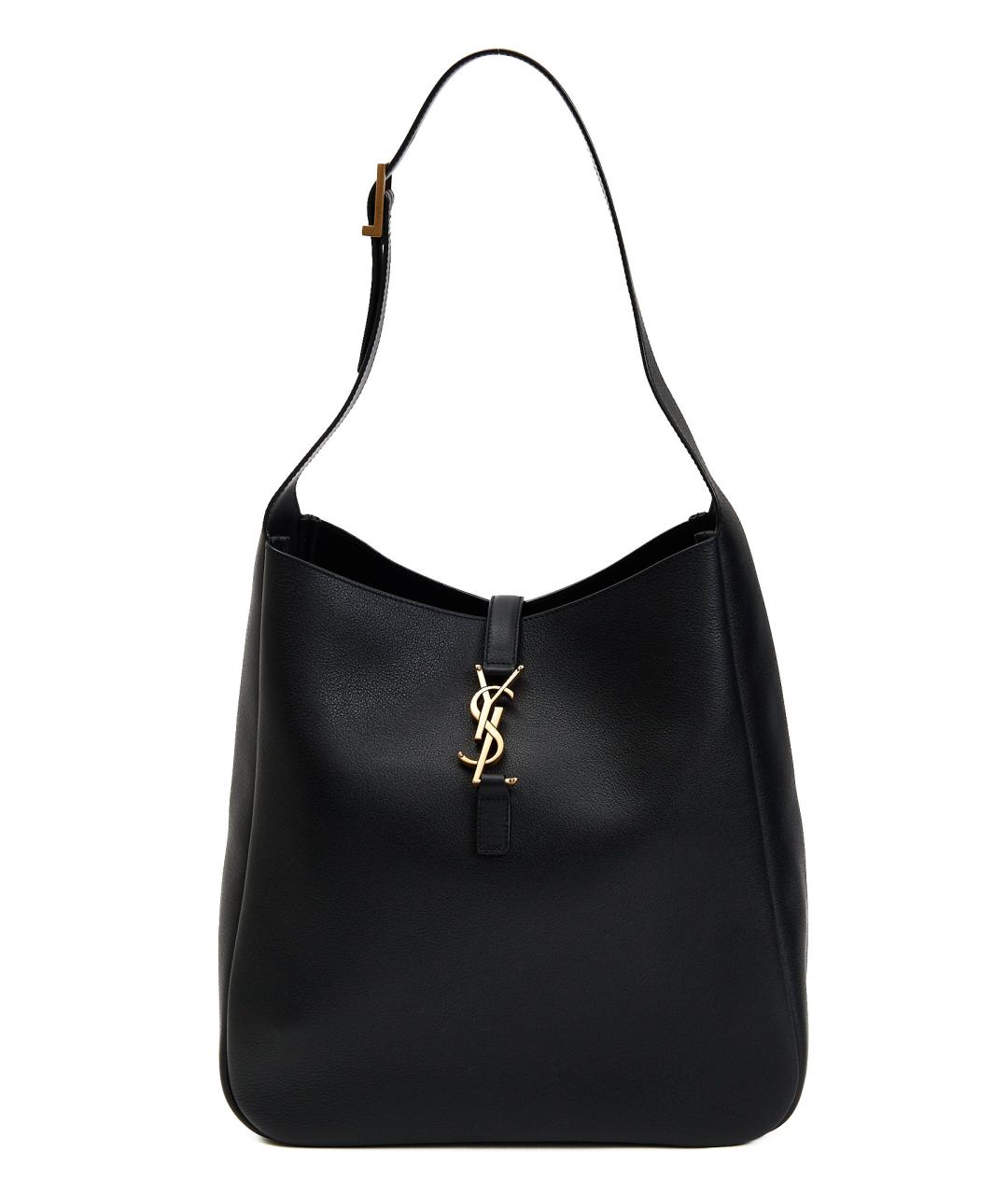 SAINT LAURENT Черная кожаная сумка с короткими ручками, фото 9