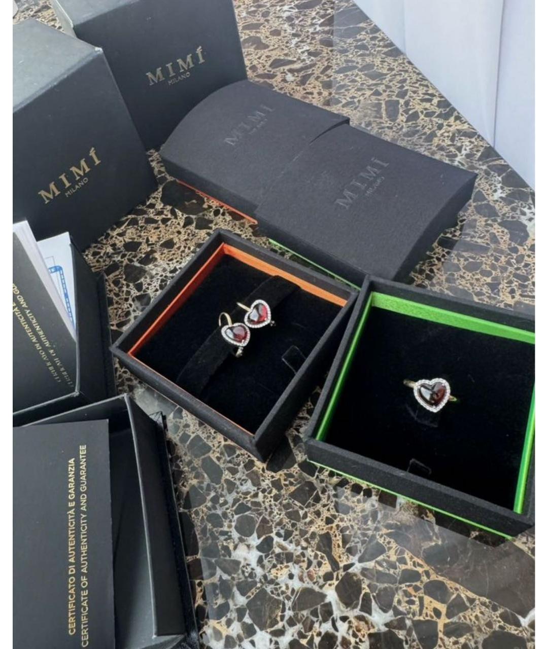 Mimi milano Бордовый комплект из желтого золота, фото 7