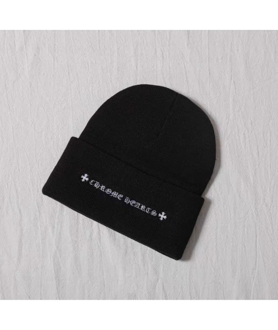 CHROME HEARTS Черная хлопковая шапка, фото 4