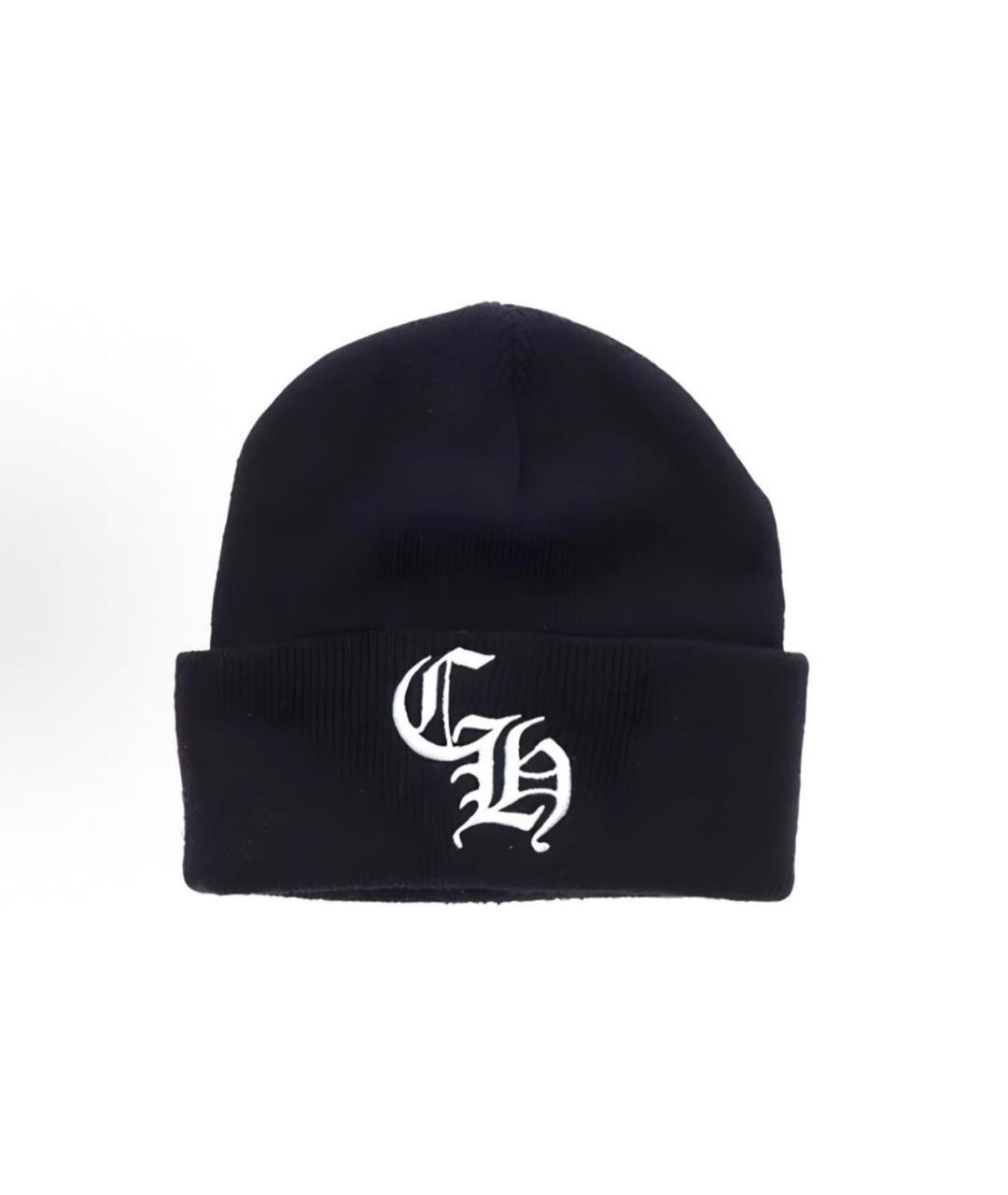 CHROME HEARTS Черная хлопковая шапка, фото 4