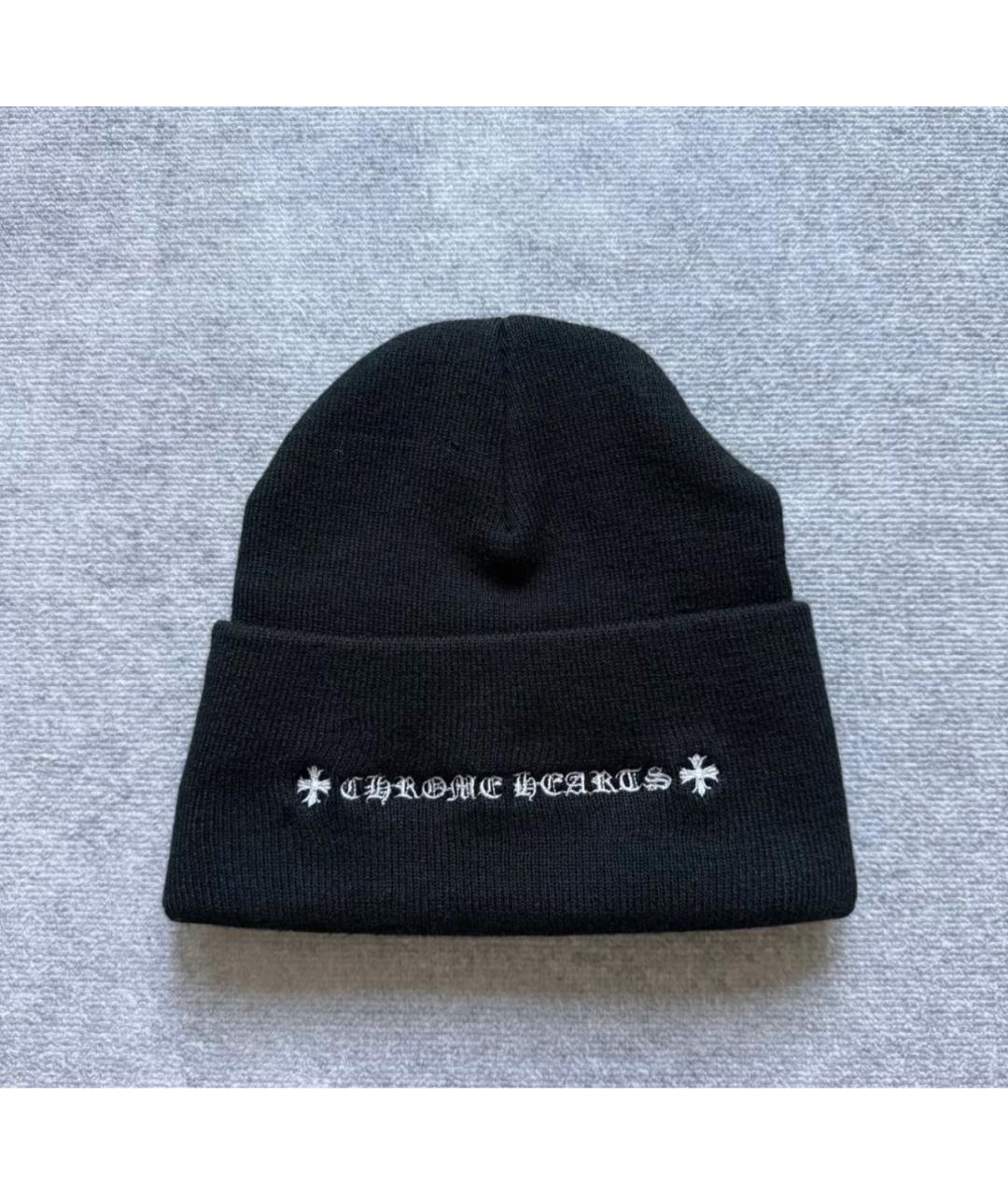 CHROME HEARTS Черная хлопковая шапка, фото 3