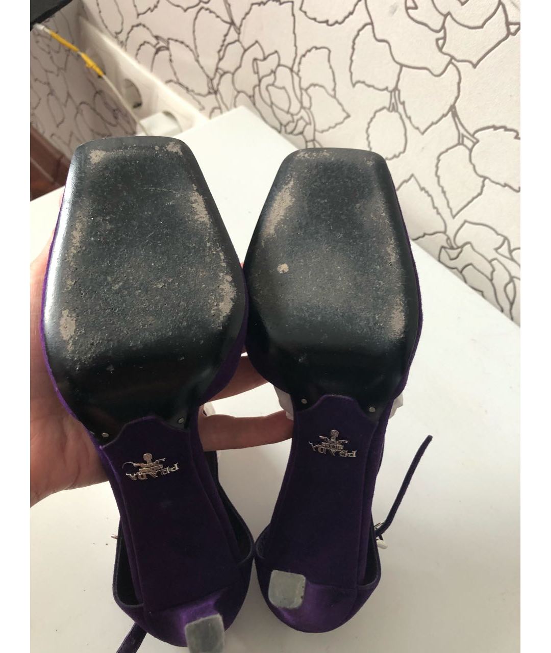 PRADA Фиолетовые замшевые туфли, фото 5