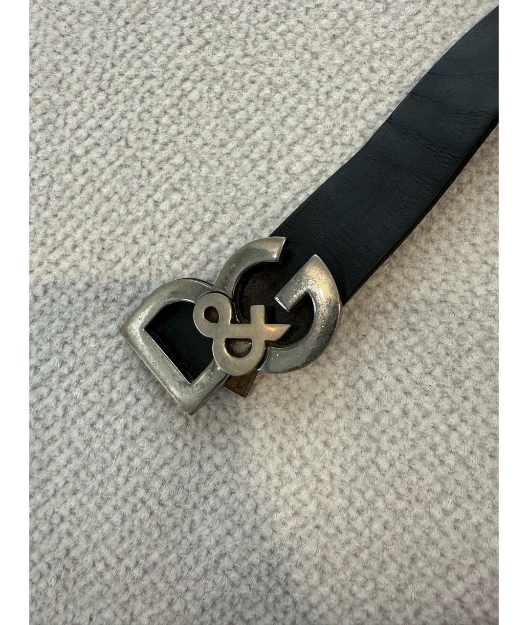 DOLCE&GABBANA Черный кожаный ремень, фото 4