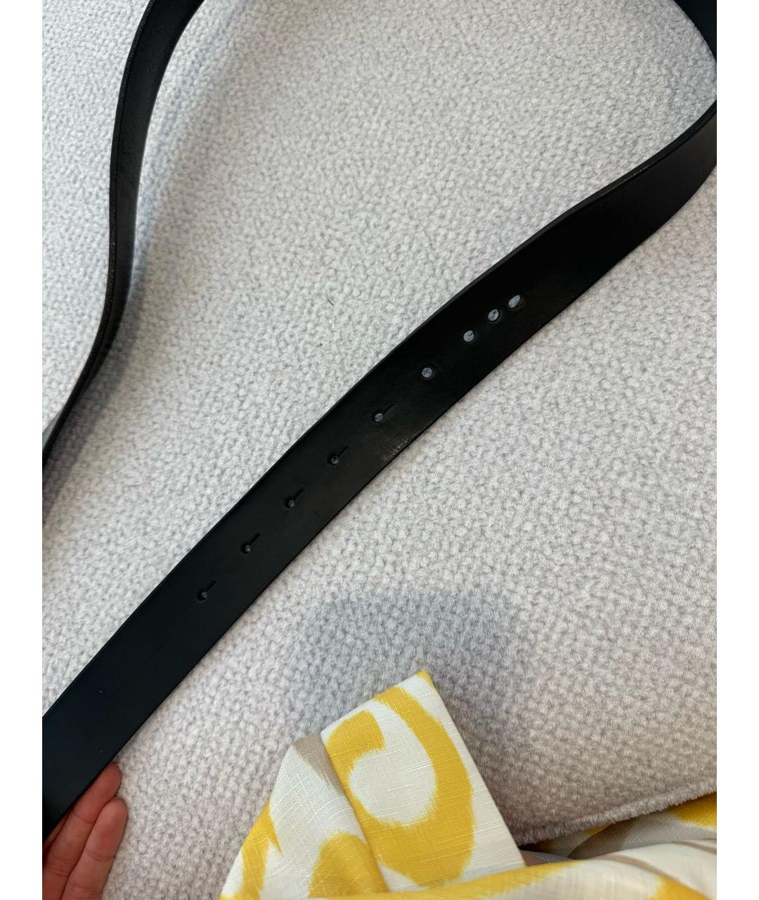 DOLCE&GABBANA Черный кожаный ремень, фото 3