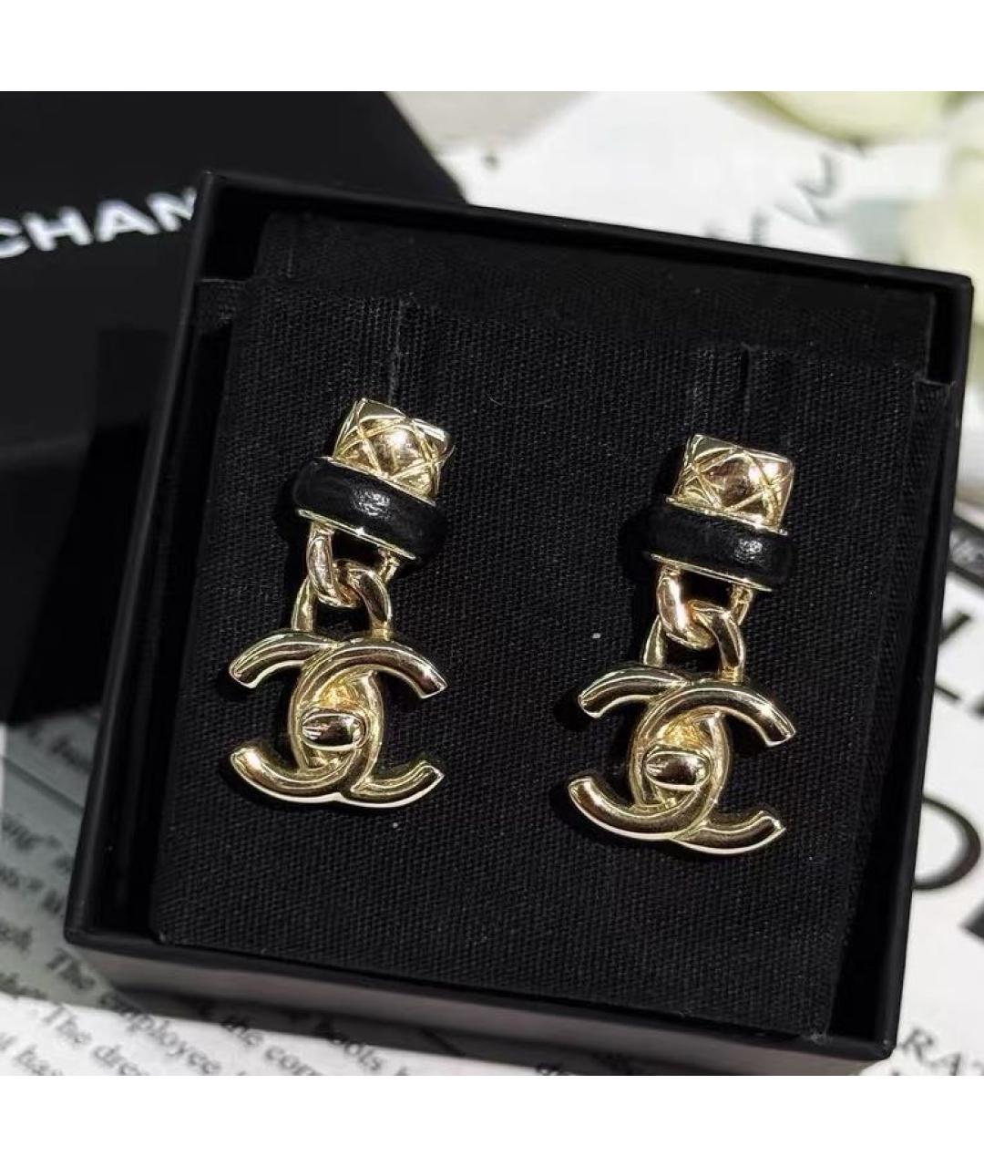 CHANEL Золотые металлические серьги, фото 3