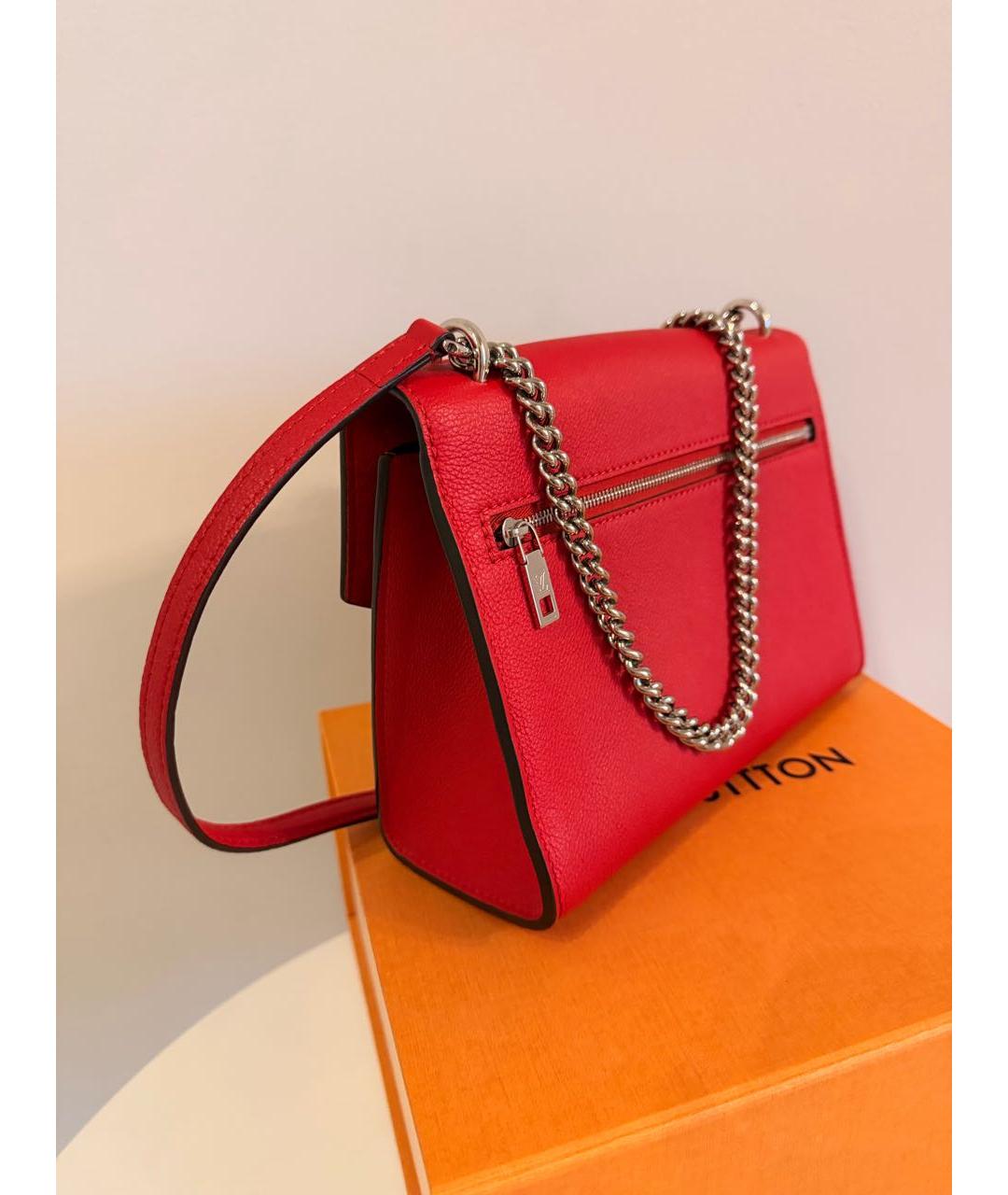 LOUIS VUITTON Красная кожаная сумка через плечо, фото 3