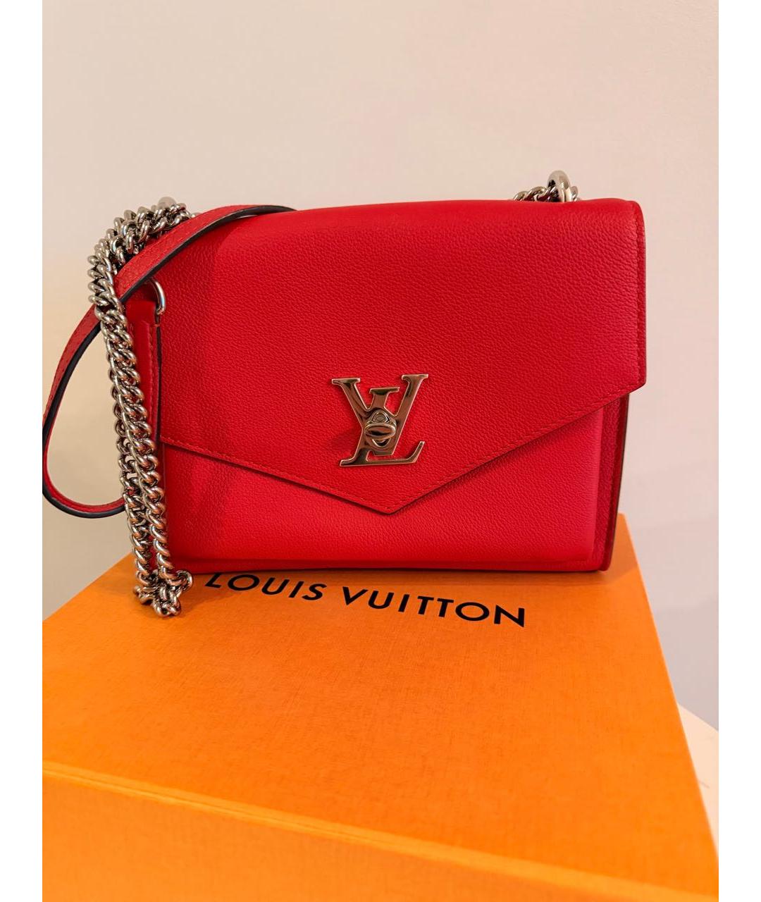 LOUIS VUITTON Красная кожаная сумка через плечо, фото 5