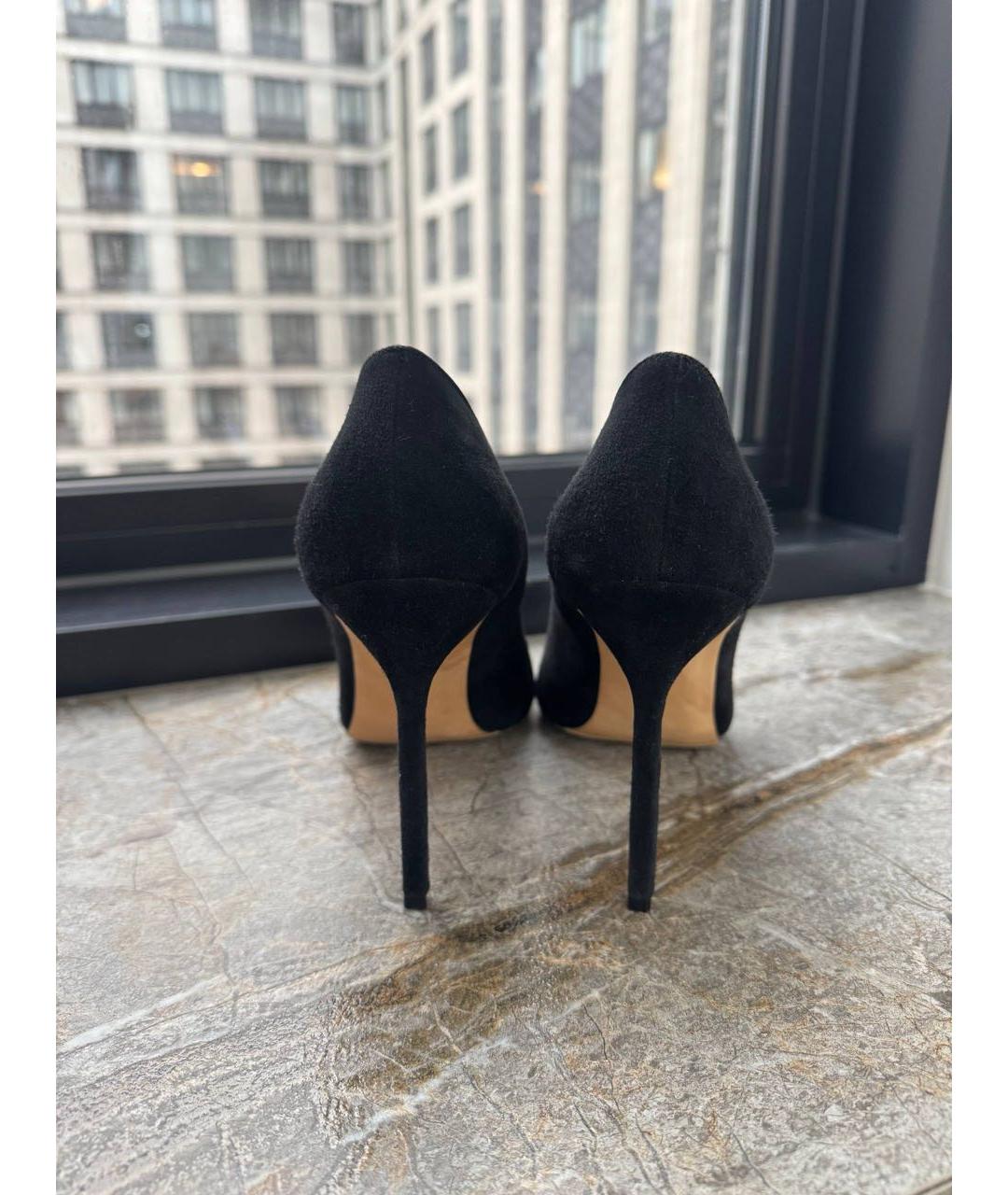 MANOLO BLAHNIK Черные замшевые туфли, фото 4