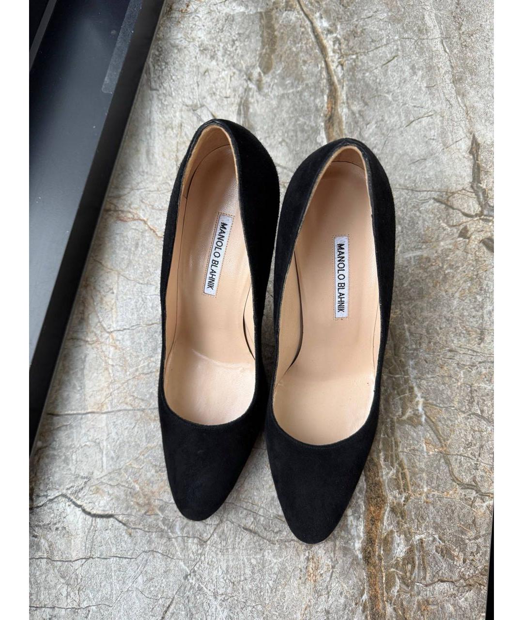 MANOLO BLAHNIK Черные замшевые туфли, фото 3