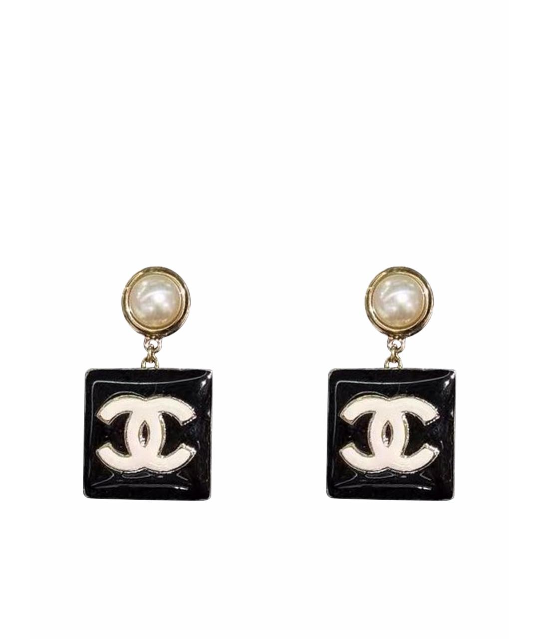 CHANEL Черные серьги, фото 1