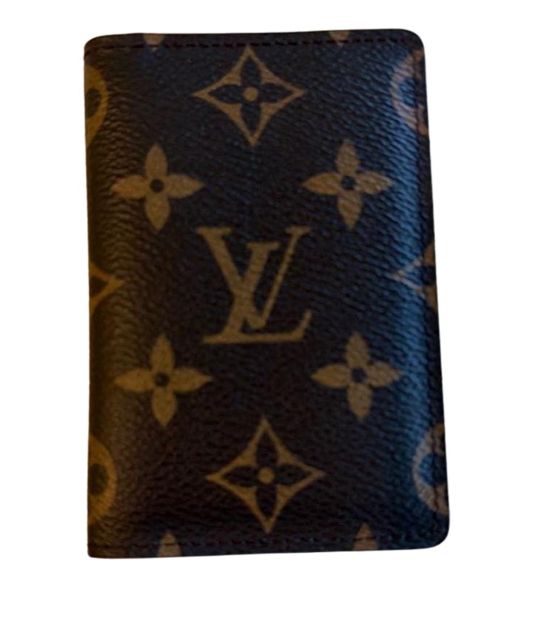 LOUIS VUITTON Коричневый кожаный кардхолдер, фото 1