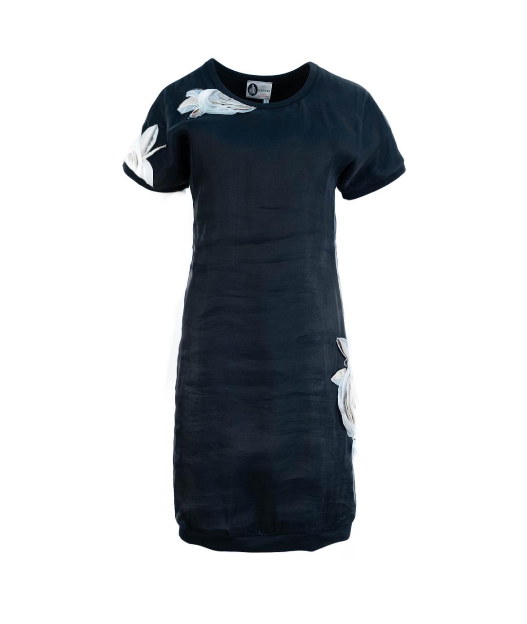 LANVIN Черное хлопковое повседневное платье, фото 1