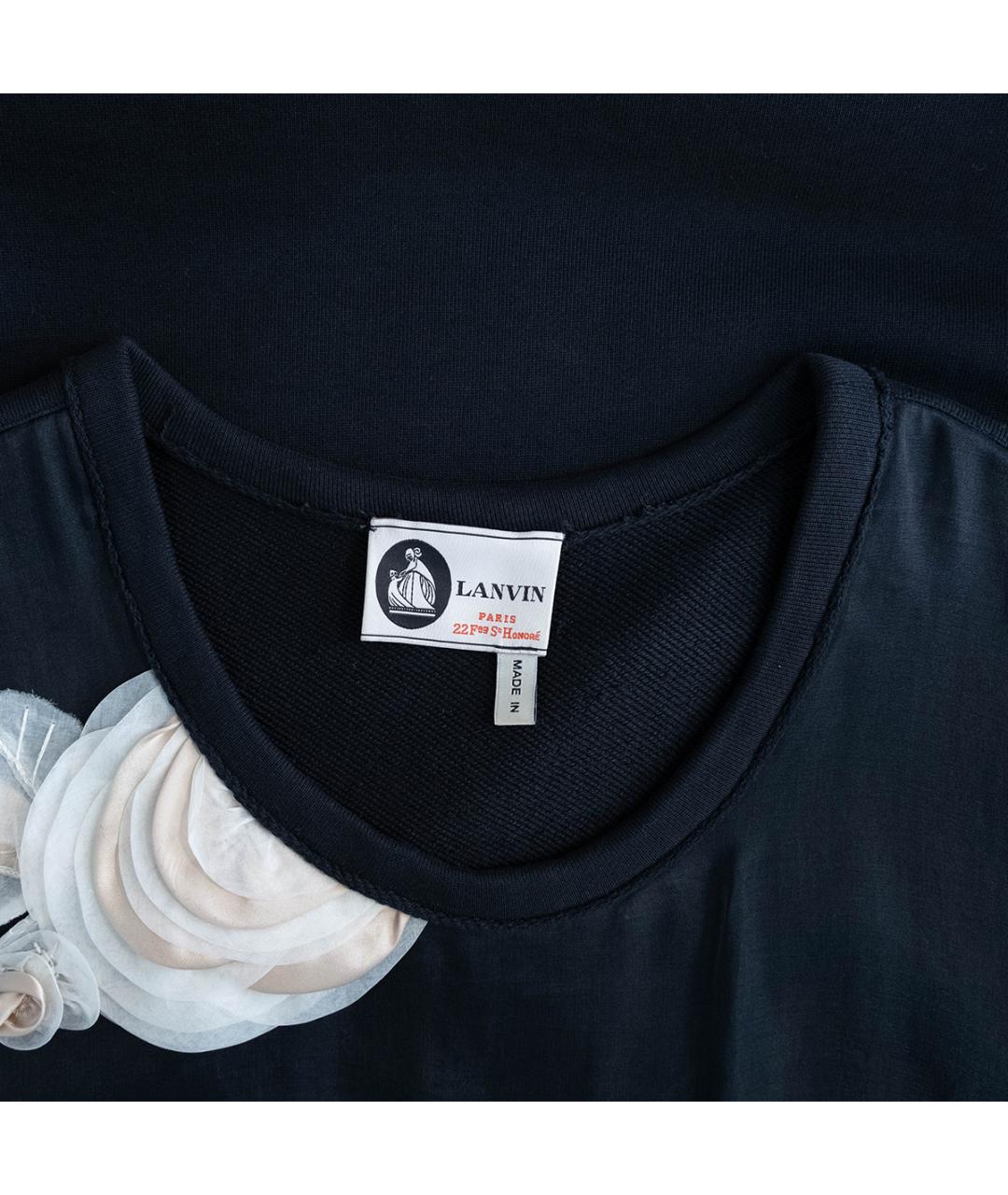 LANVIN Черное хлопковое повседневное платье, фото 5