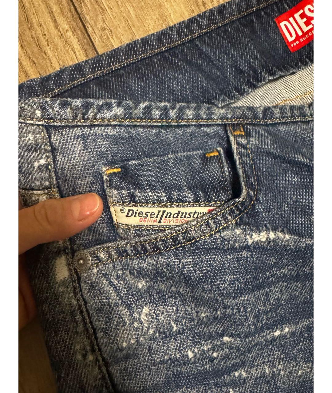DIESEL Голубые хлопковые джинсы слим, фото 4
