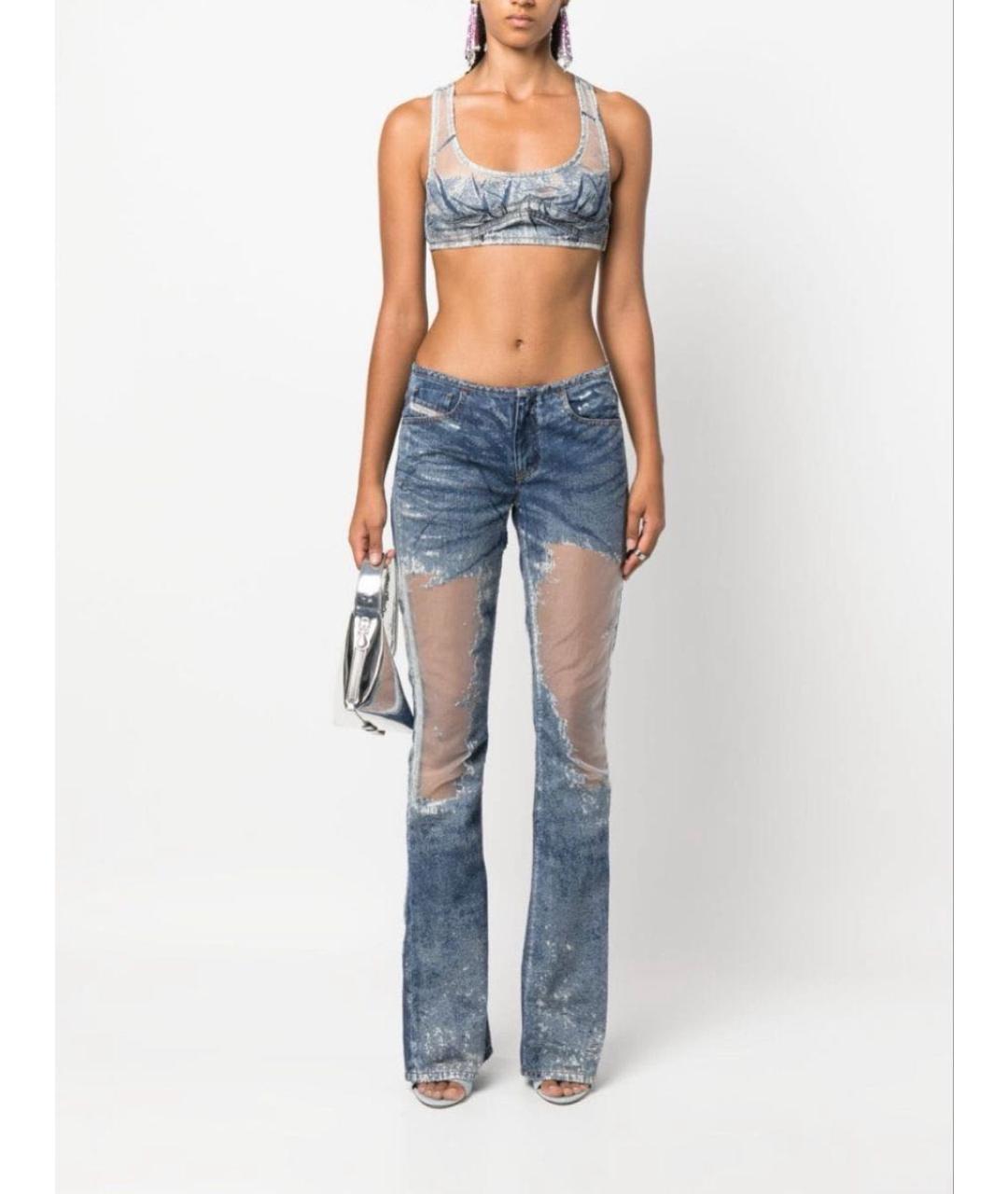 DIESEL Голубые хлопковые джинсы слим, фото 5