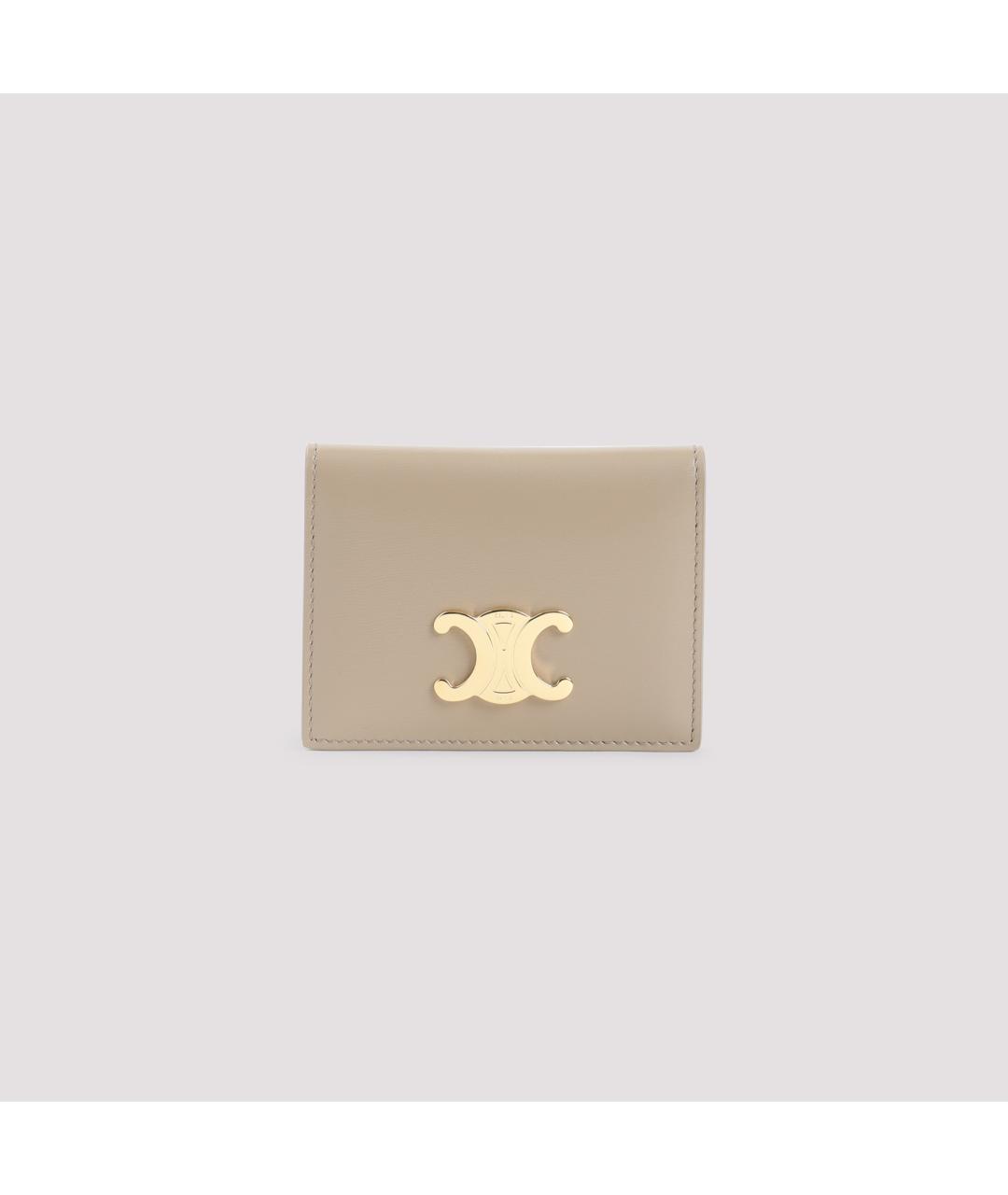 CELINE Бежевый кожаный кардхолдер, фото 2