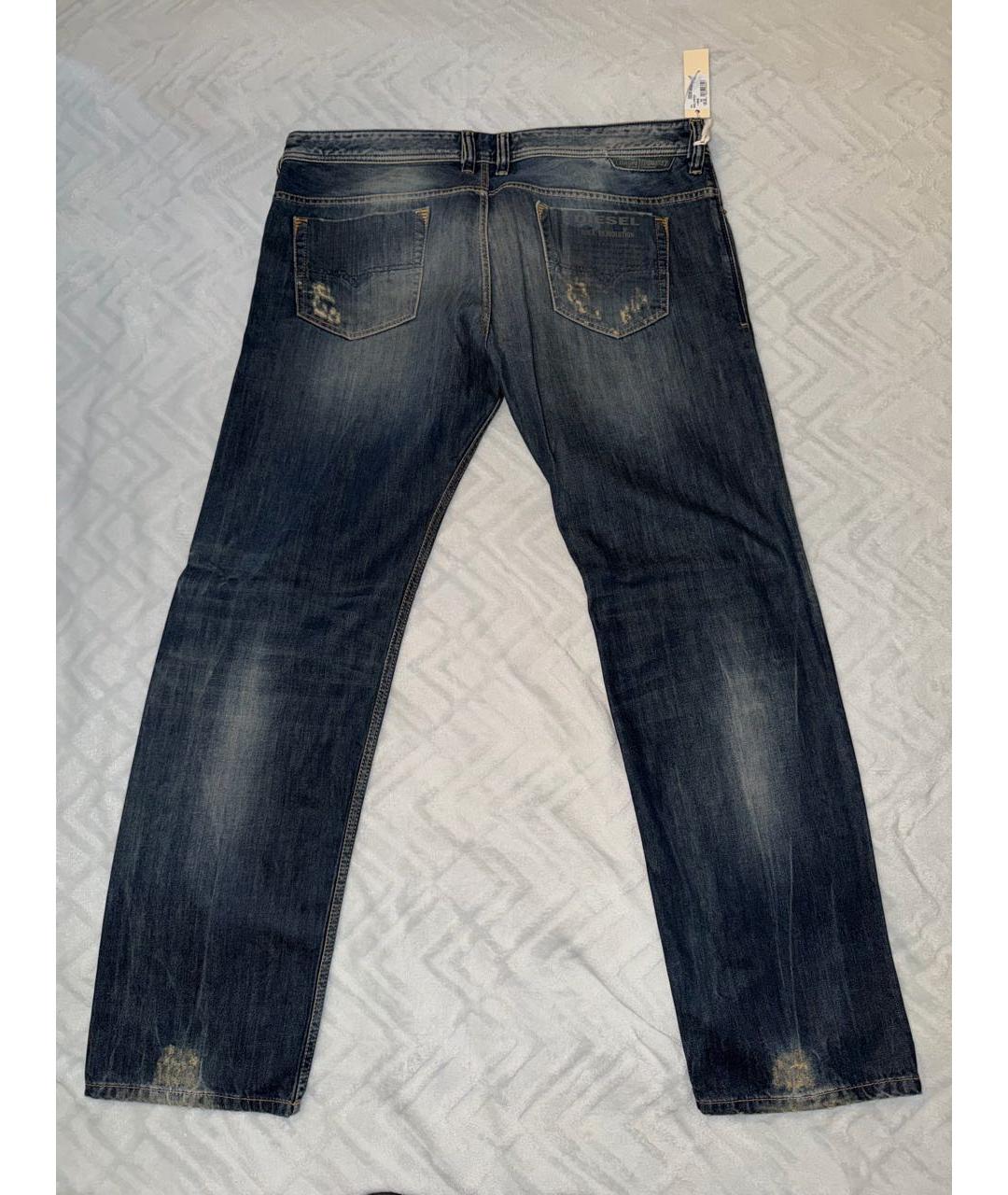 DIESEL Синие хлопковые прямые джинсы, фото 2