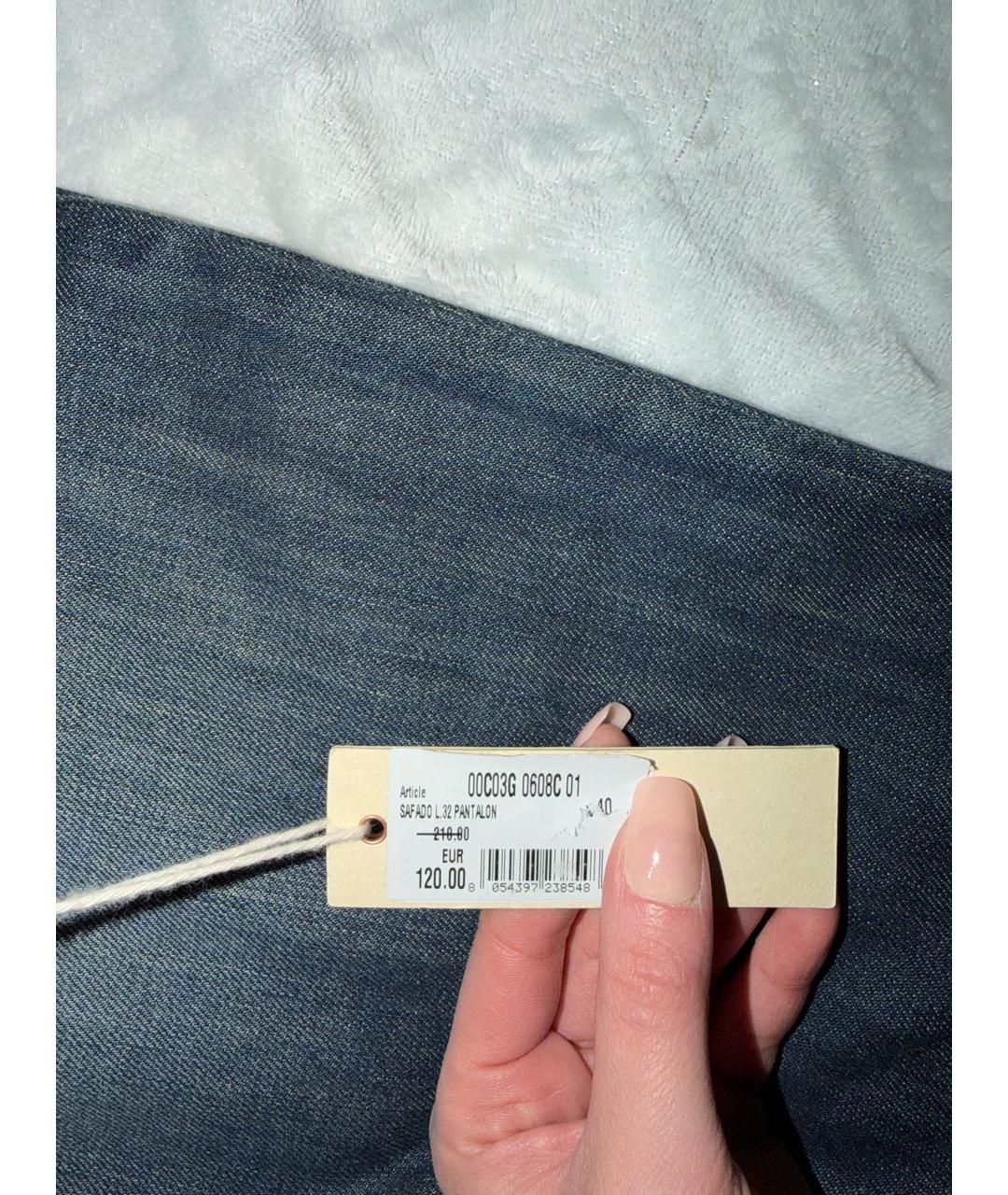 DIESEL Синие хлопковые прямые джинсы, фото 4