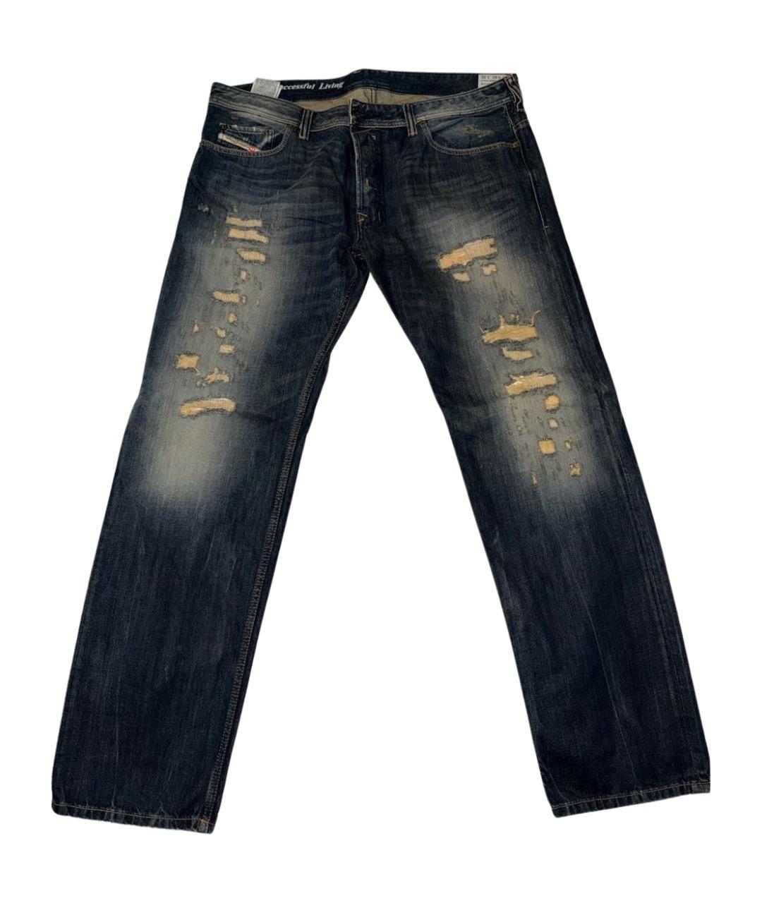 DIESEL Синие хлопковые прямые джинсы, фото 1