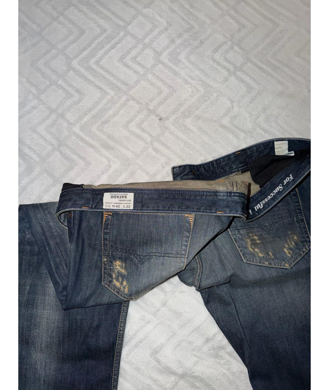 DIESEL Синие хлопковые прямые джинсы, фото 3