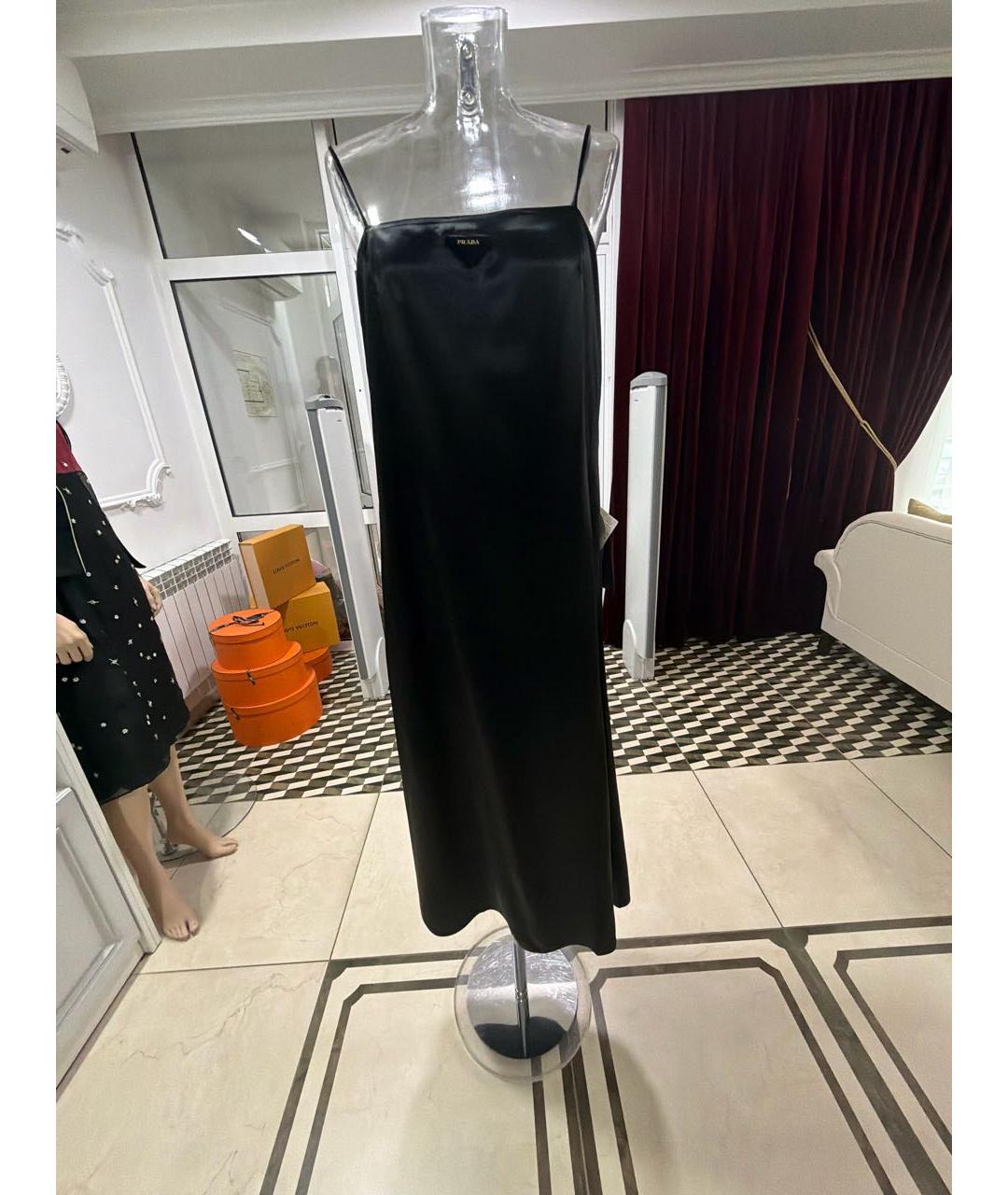 PRADA Черное вискозное вечернее платье, фото 8