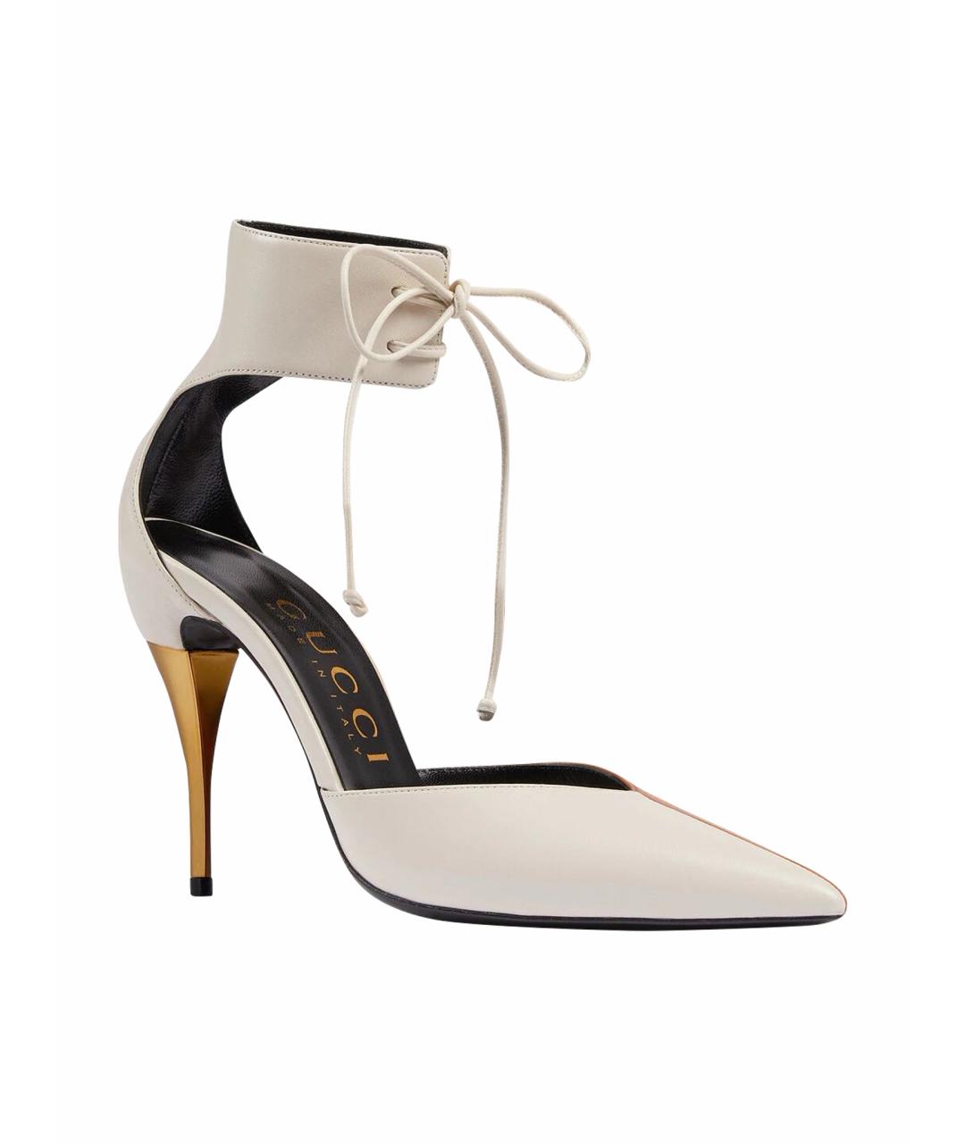 GUCCI Бежевые кожаные туфли, фото 1