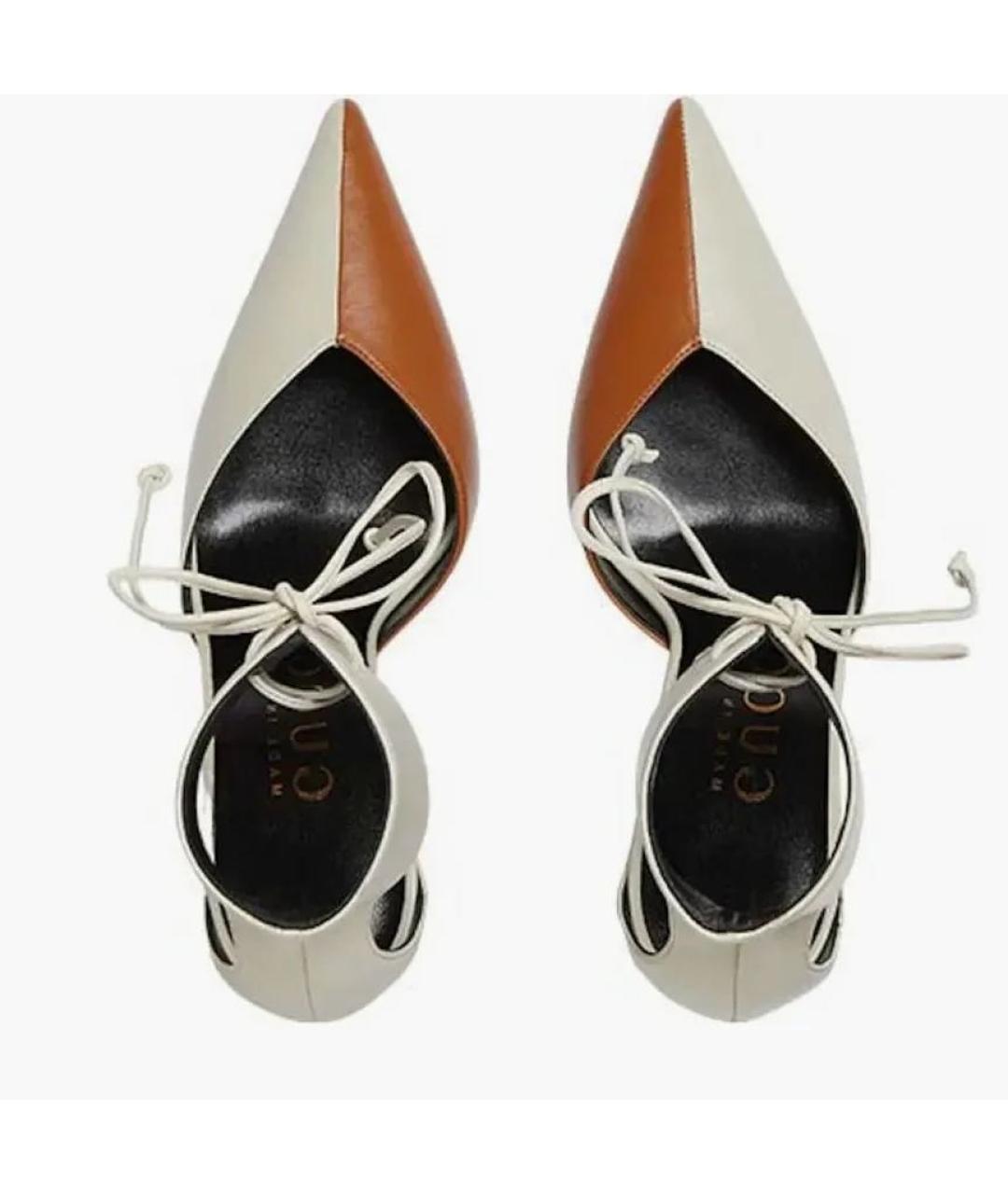 GUCCI Бежевые кожаные туфли, фото 2