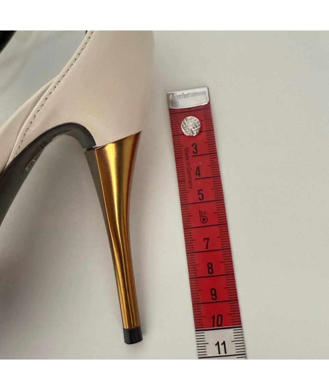 GUCCI Бежевые кожаные туфли, фото 8