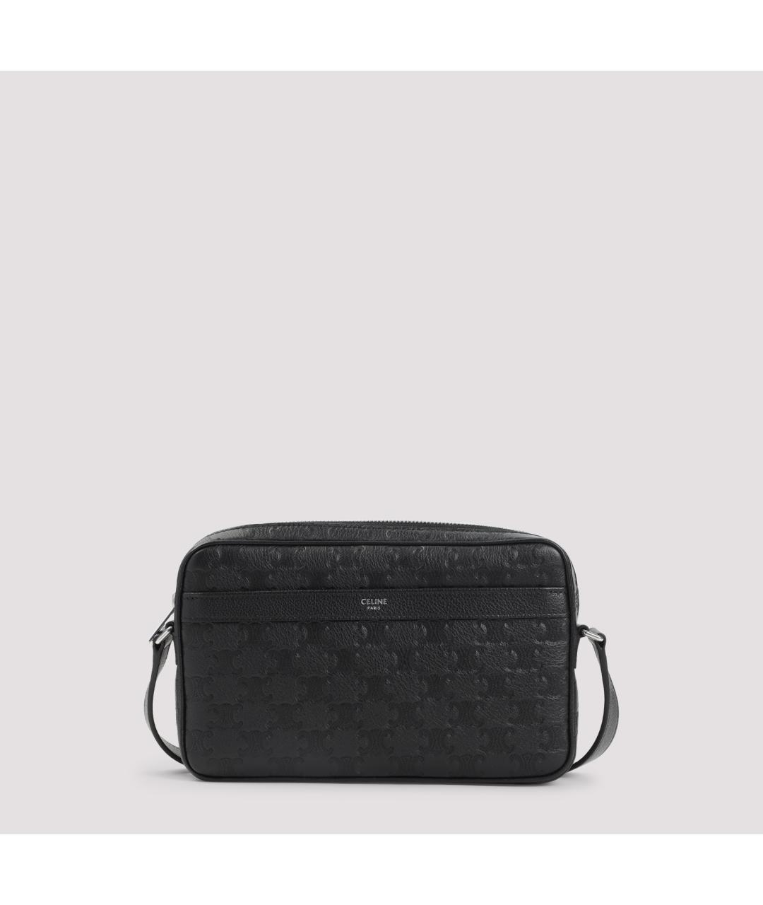 CELINE Черная кожаная сумка на плечо, фото 2