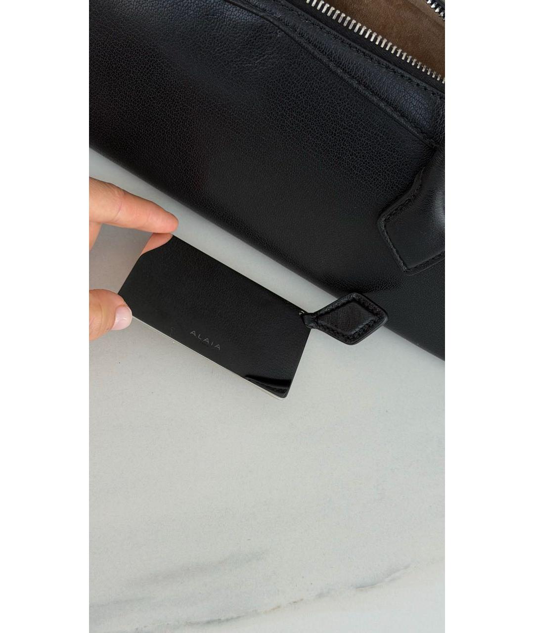 ALAIA Черная кожаная сумка через плечо, фото 6
